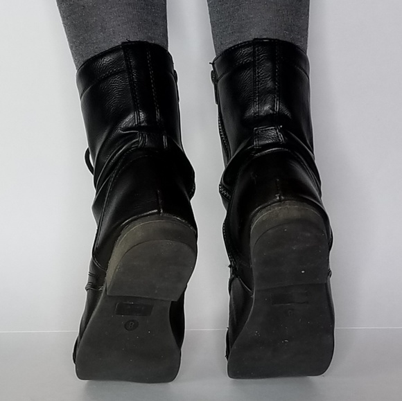 Well worn black combat Boots size 8 - Picture 3 of 8